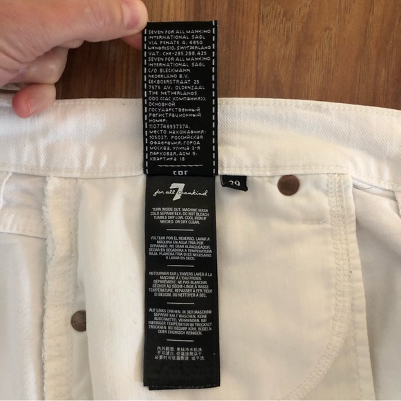 7 For All Man Kind White Denim Shorts - Size 29 - Picture 10 of 15
